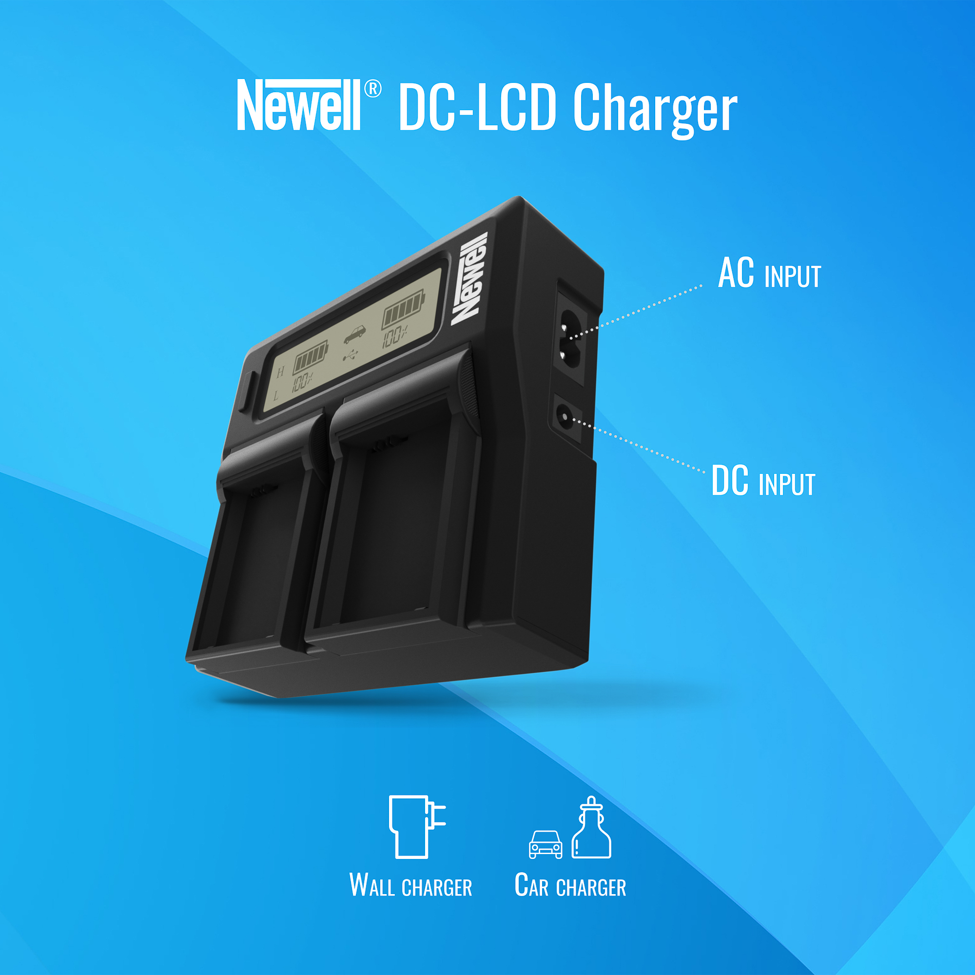 Ładowarka dwukanałowa Newell DC-LCD do akumulatorów DMW-BLF19E